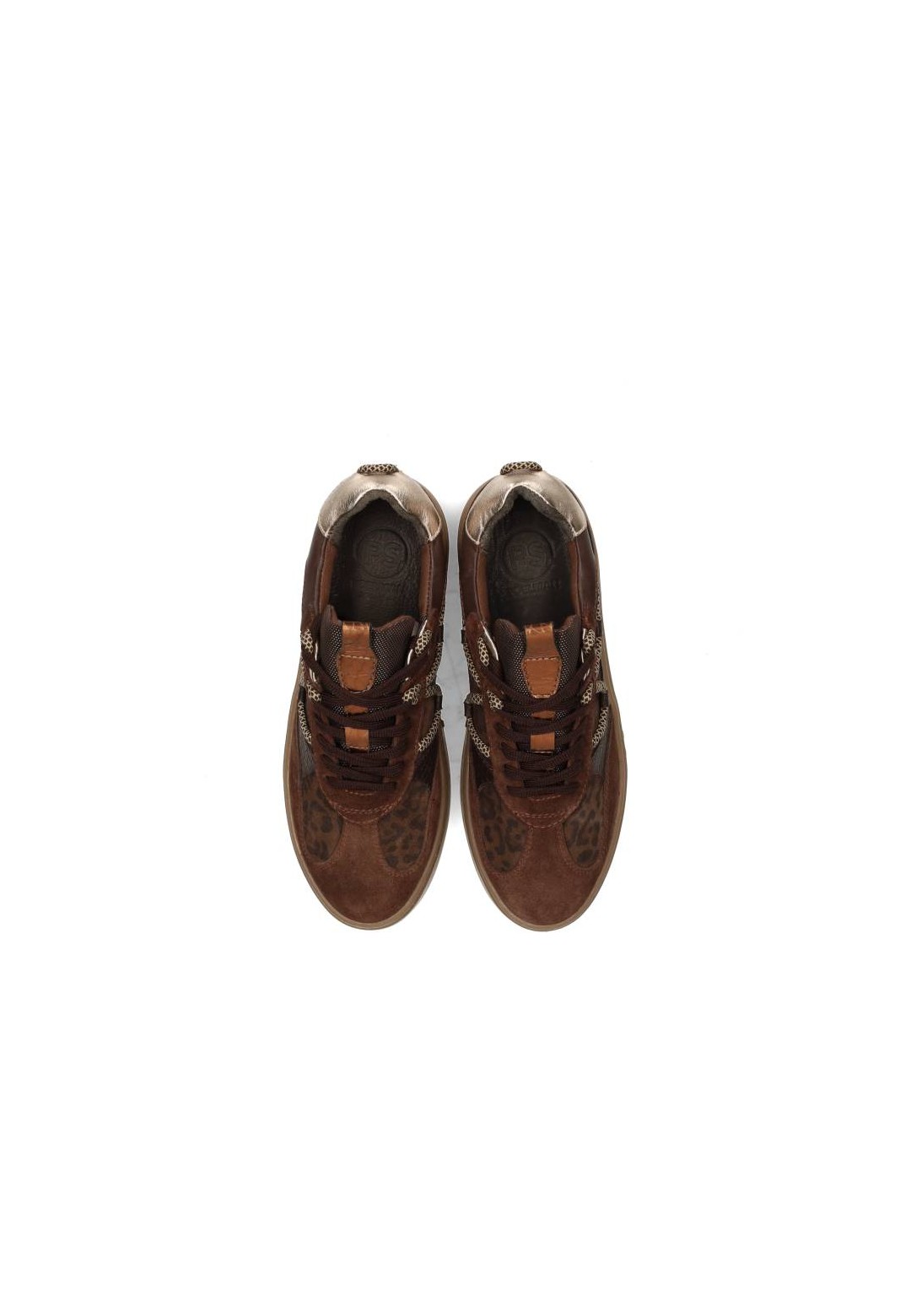Bovenaanzicht van de ANEMONE sneakers – veters en materiaalcombinatie
