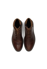 Draufsicht der Hombre Lederboots mit Schnürverschluss.