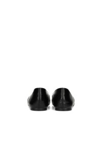 Back view of FELINE ballerinas – black faux leather women’s flats