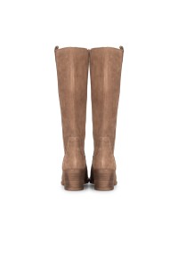 PS Poelman SAS taupe Wildleder kniehohe Stiefel – Rückansicht des Paares