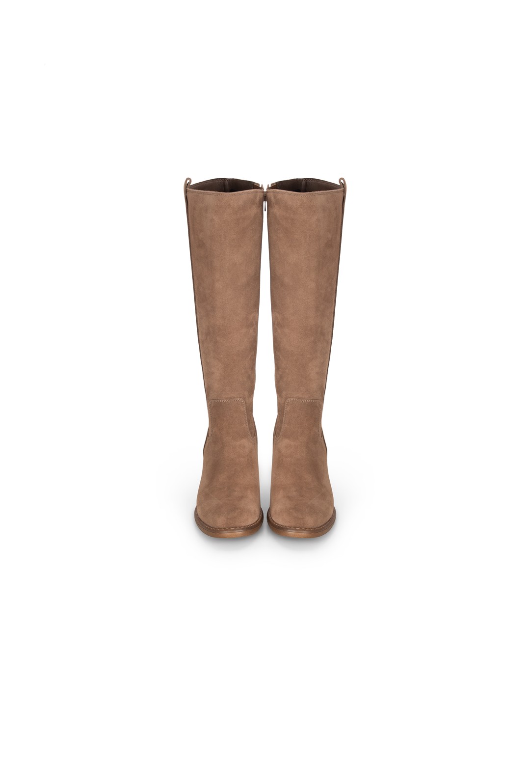 PS Poelman SAS taupe Wildleder Stiefel – Vorderansicht des Paares