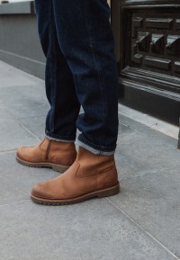 Bruine Toni heren enkellaarzen – casual outfit met suède laarzen en denim