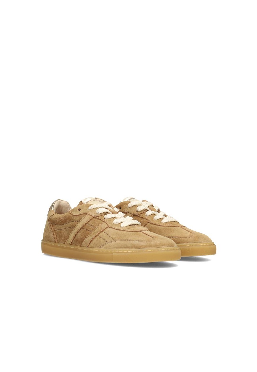 Camel suede sneakers – pair side view
