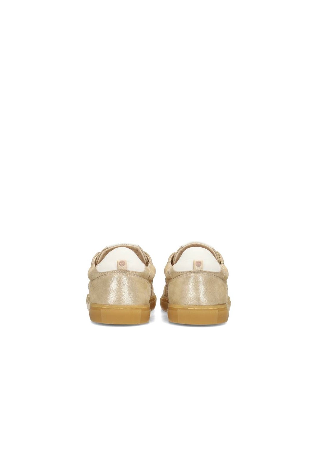 Metallic beige suède sneakers – achterkant