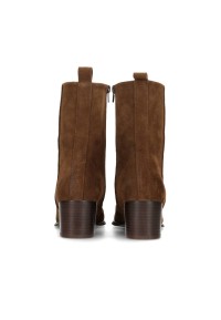 Achteraanzicht van de Febe enkellaarzen met rits en lusje aan de hiel.