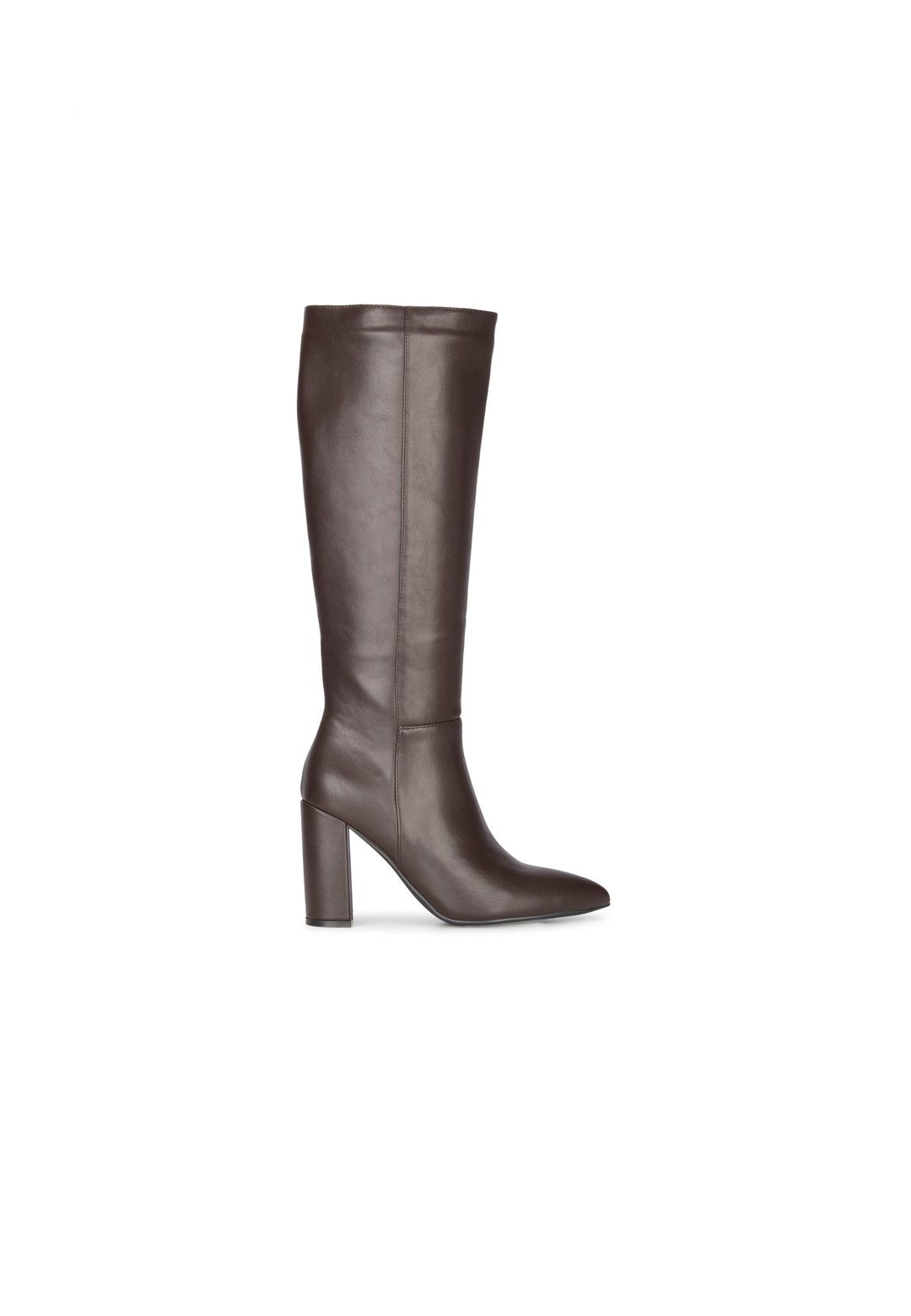 POSH by Poelman LAUREN Damenstiefel aus braunem Kunstleder, Seitenansicht