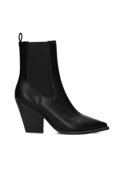 Black MARIE ankle boot with 8.5 cm heel by POSH by Poelman – side view