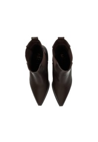 Draufsicht MARIE Stiefelette braun – schmale, spitze Form