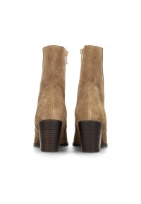 Rückansicht sandfarbener Wildleder-Stiefeletten – HABOOB BEAU