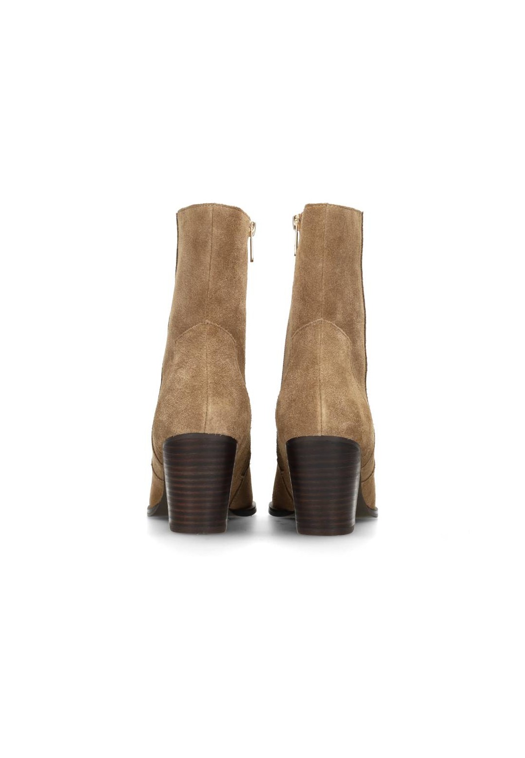 Rear view of sand suede ankle boots – HABOOB BEAU