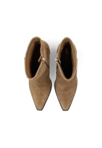 Top view of HABOOB BEAU ankle boots – pointed toe and suede texture
