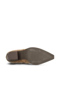 Sole view of HABOOB BEAU ankle boot – tread and block heel