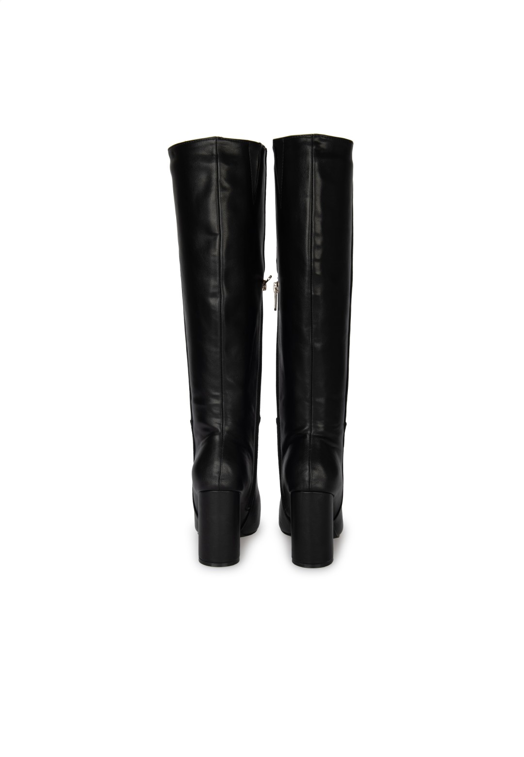 Rear view of the boots – heel and zipper visible.