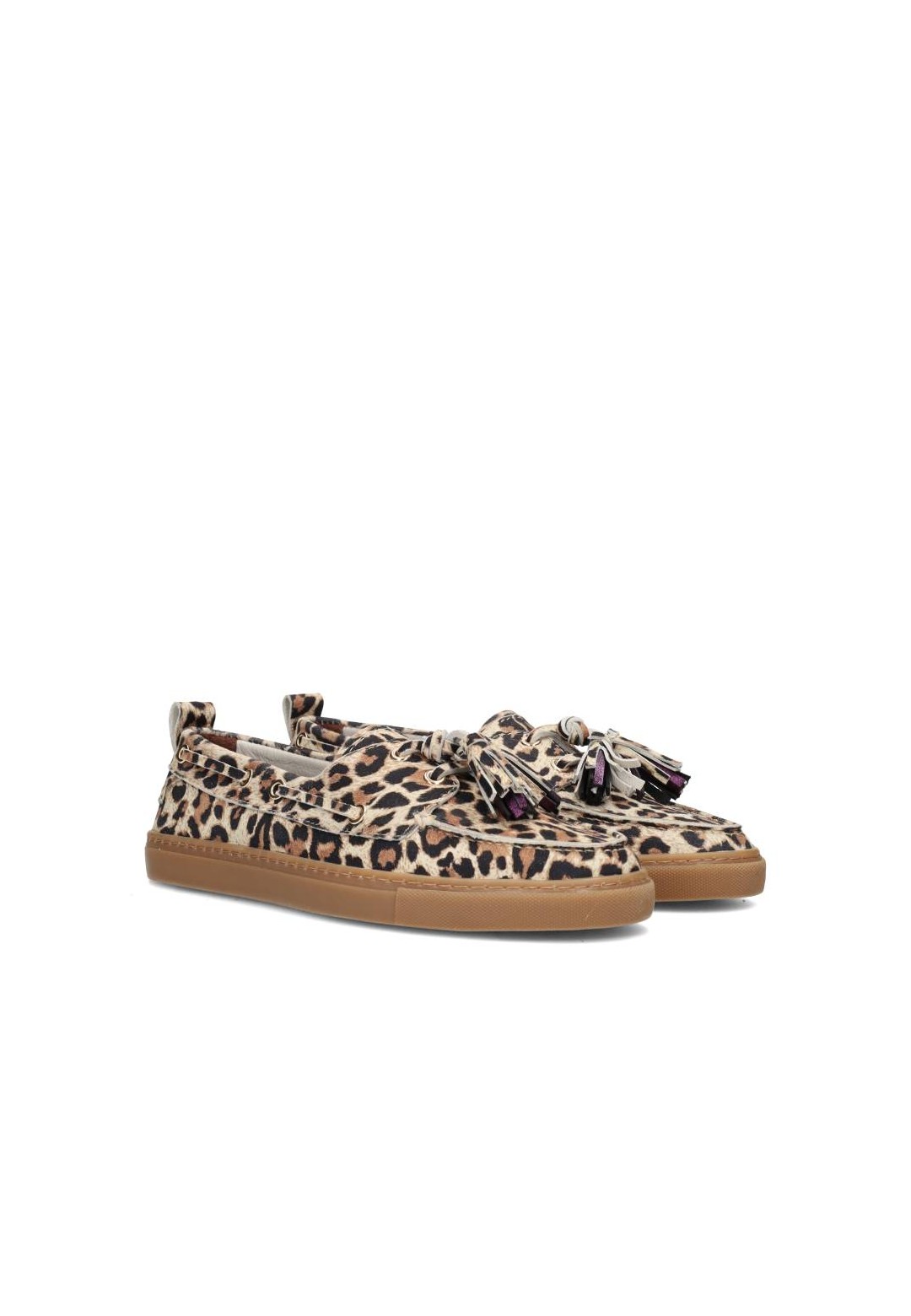 Panterprint loafers van POSH by Poelman – schuin zijaanzicht