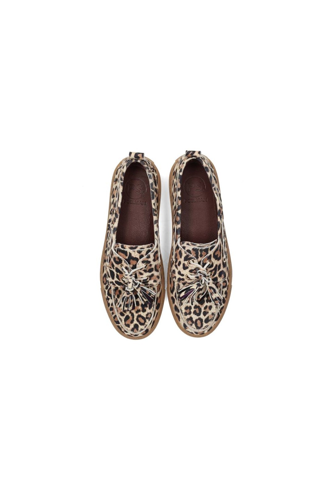 Bovenaanzicht SILK loafers met panterprint – naast elkaar