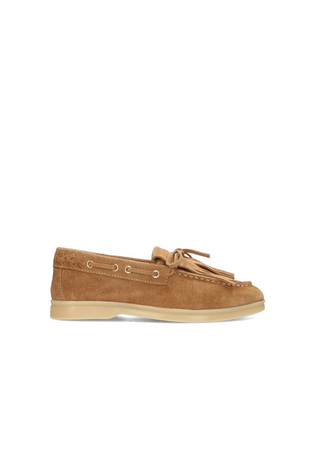 NL: ZALAMA camel loafer gecombineerd met jeans – vooraanzicht