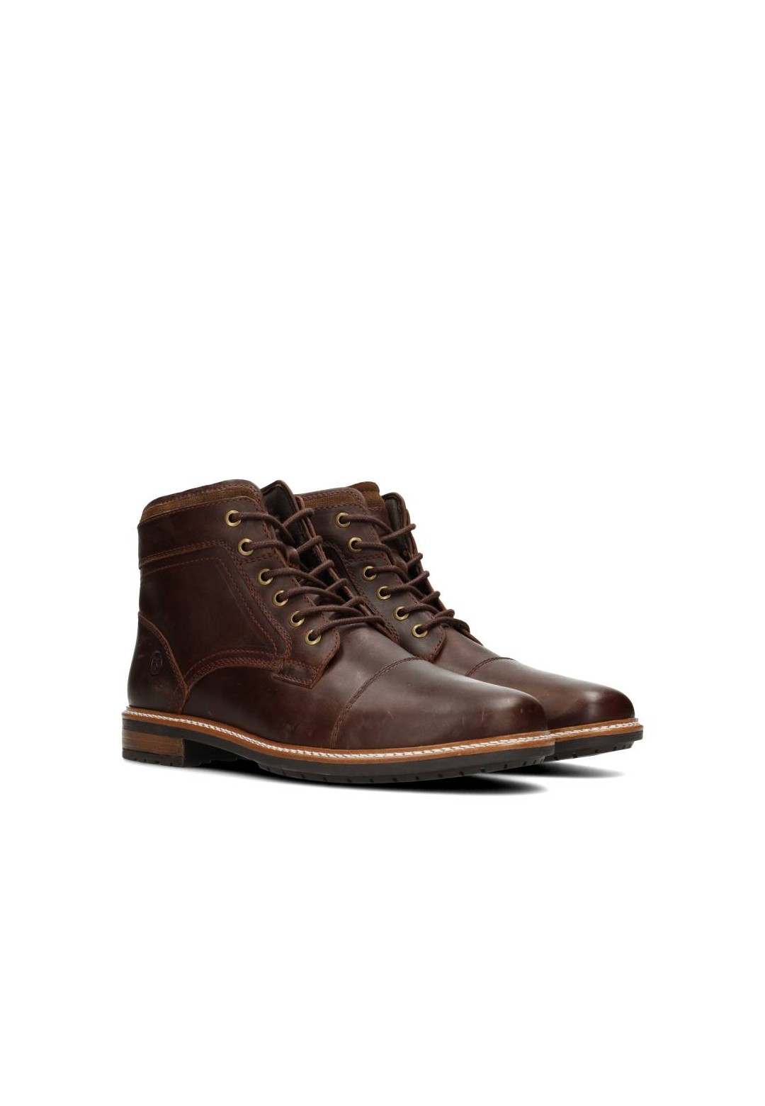 Bruine Joni heren veterschoenen – schuin zijaanzicht van elegante leren schoenen