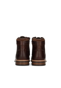 Joni heren veterschoenen bruin leer – achteraanzicht van hoge nette schoenen
