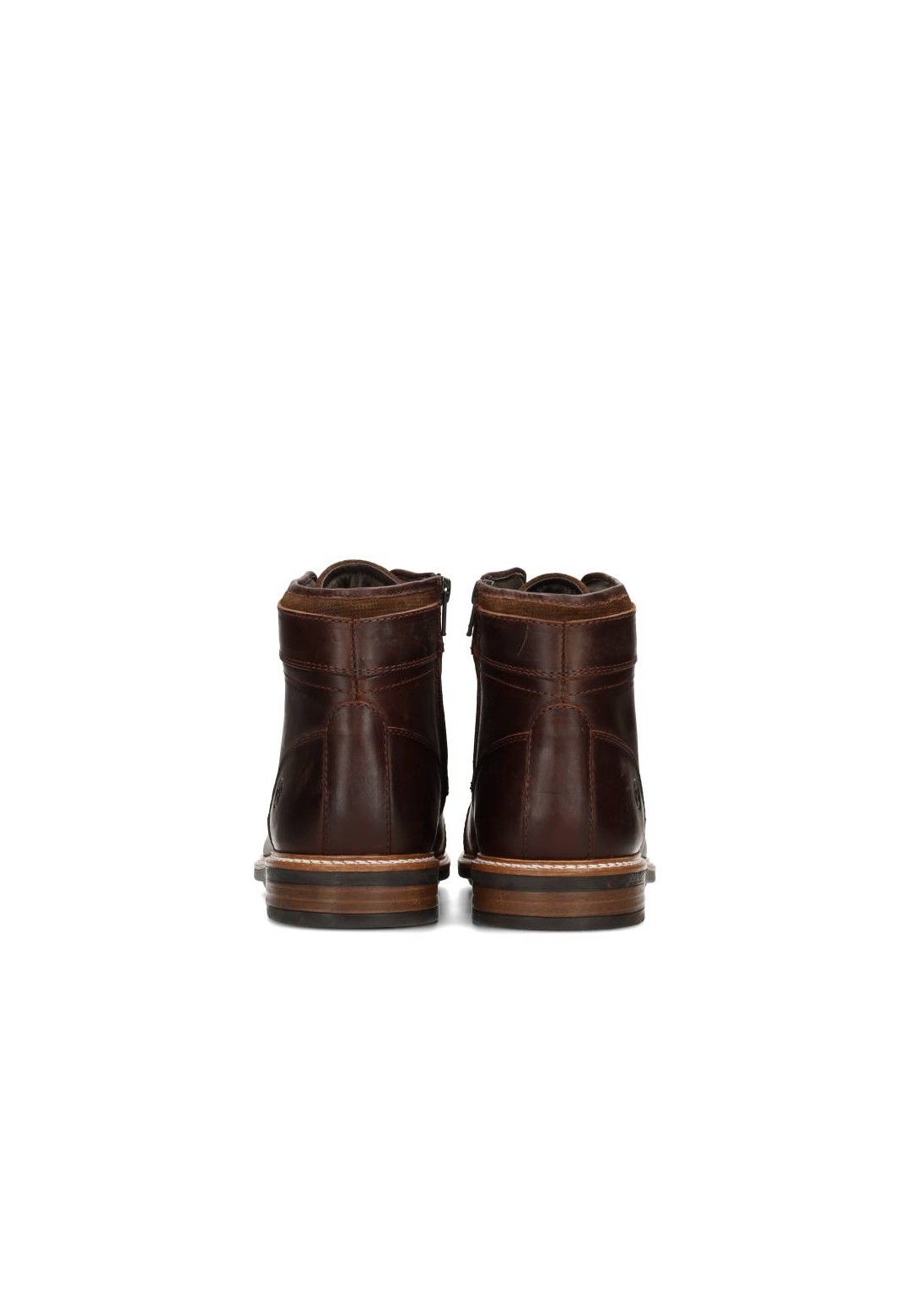 Joni heren veterschoenen bruin leer – achteraanzicht van hoge nette schoenen