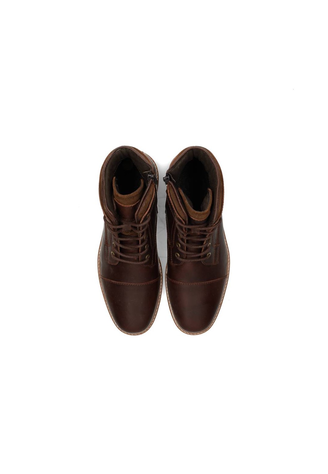 Brown Joni men’s lace-up shoes – top view of stylish leather shoes