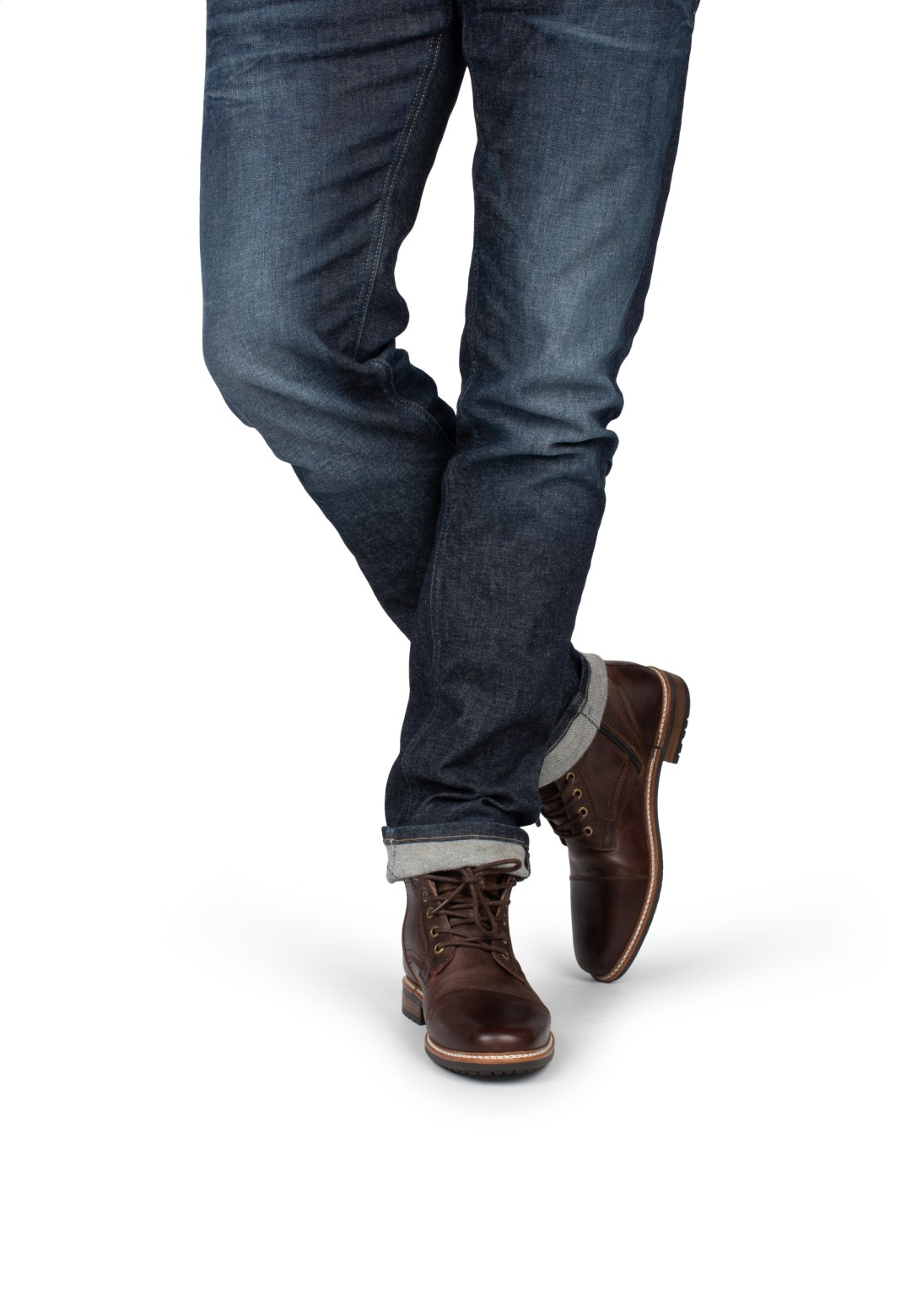 Joni heren veterschoenen bruin leer – gedragen met jeans voor moderne outfit