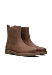 Toni ankle boots – angled side view with round toe and treaded sole.