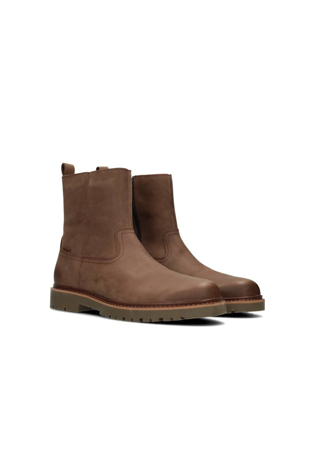 Toni ankle boots – angled side view with round toe and treaded sole.