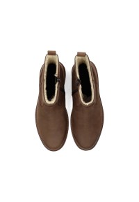 Top view of the Toni ankle boots showing elastic side panels.