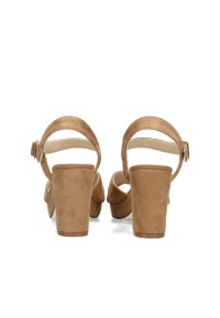 Achteraanzicht POSH by Poelman MARY sandalen met blokhak en enkelband