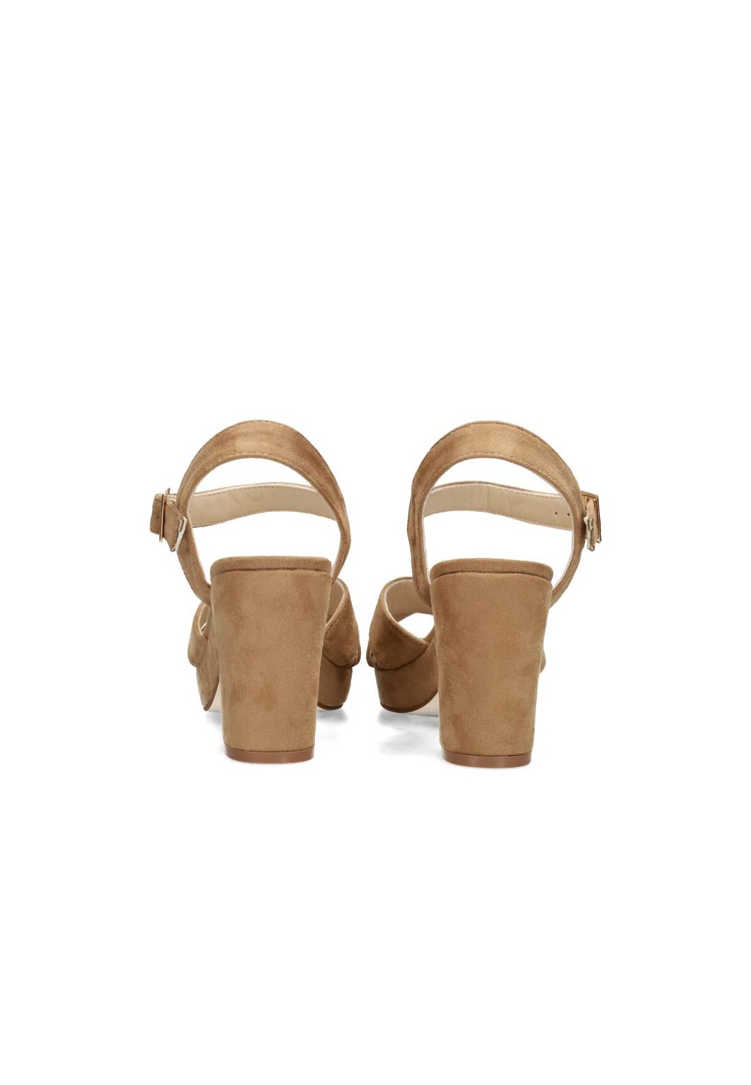 Achteraanzicht POSH by Poelman MARY sandalen met blokhak en enkelband