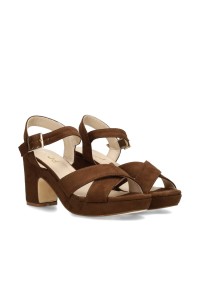 POSH by Poelman MARY sandalen met plateauzool en gekruiste banden bruin