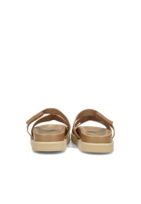 Rear view of the beige GARBY sandals with adjustable straps