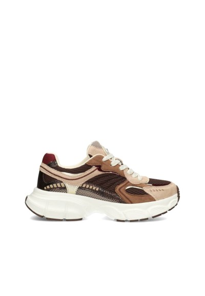 POSH by Poelman LISE Damen Sneaker braun beige mit Chunky-Sohle – Seitenansicht