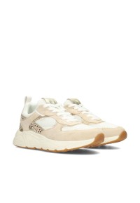 CARO sneaker met chunky zool en animal-accent – schuin van voren