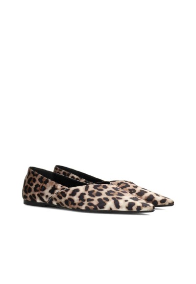 Dames ballerina FELINE van POSH by Poelman – panterprint, puntige neus en platte zool