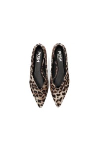 Bovenaanzicht FELINE ballerina – puntige dames ballerina met opvallende leopard print