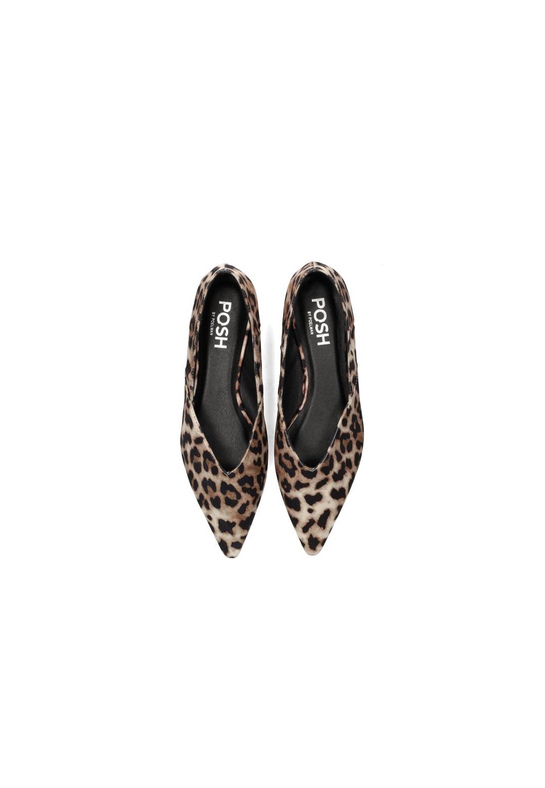 Bovenaanzicht FELINE ballerina – puntige dames ballerina met opvallende leopard print