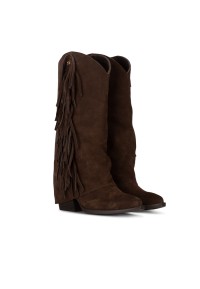 HABOOB ELODIE suede boot with fringes – angled side view