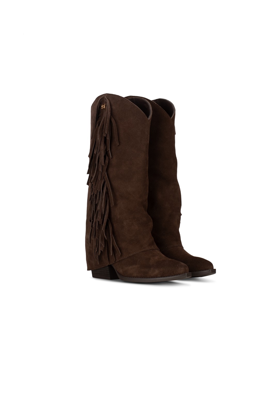 HABOOB ELODIE suede boot with fringes – angled side view