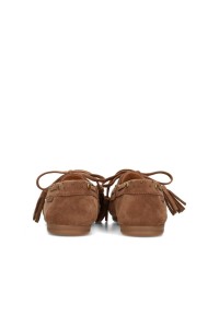 Back view of brown TAYLOR loafers