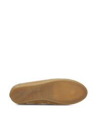 camelfarbene Wildleder-Loafer Damen Sohlenansicht