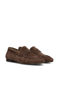 Angled front view of the dark brown SAMMY loafer pair