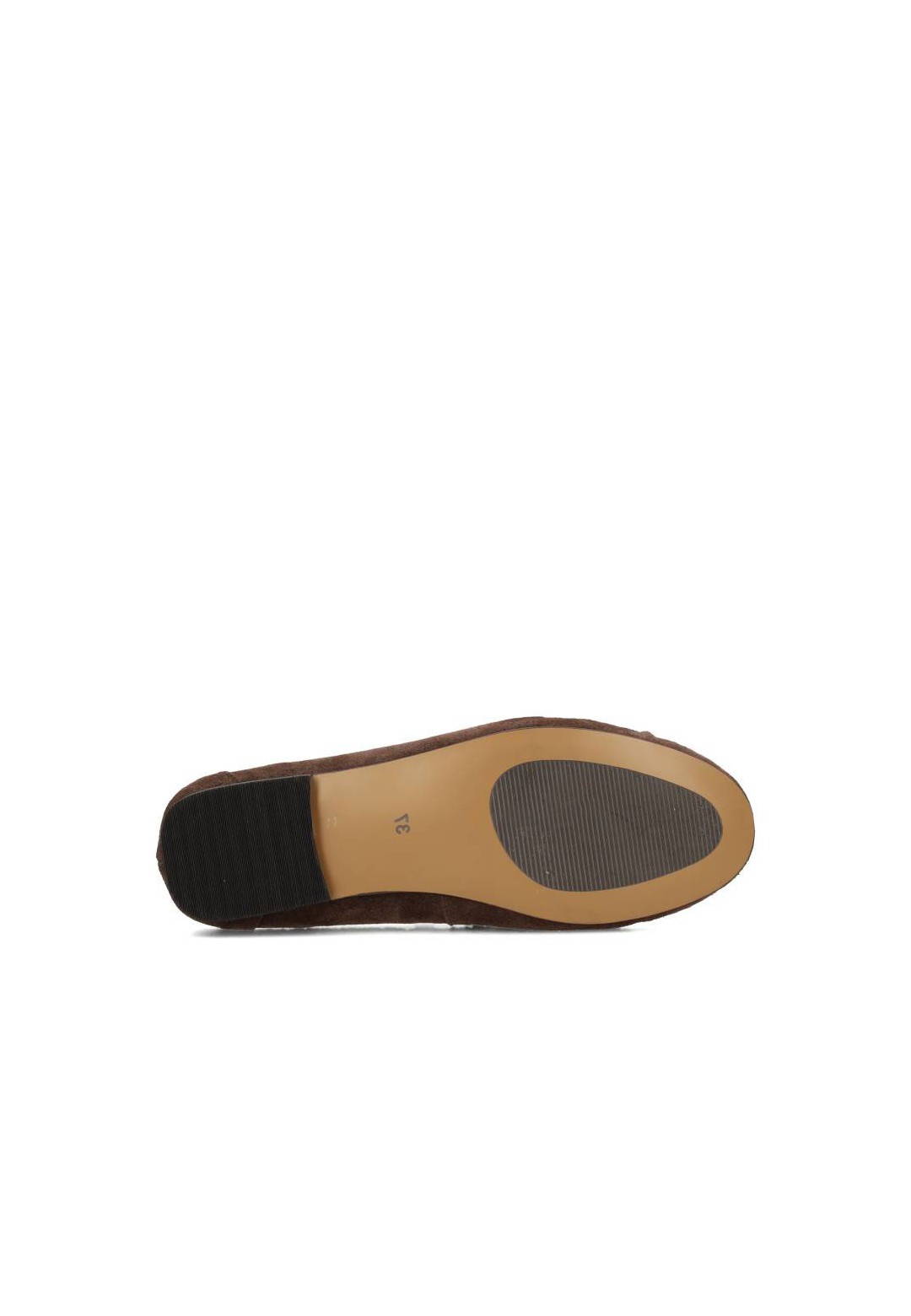 Outsole view of the SAMMY loafer with beige and black sole