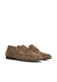 Zijkant van de Sammy instappers met leopardprint