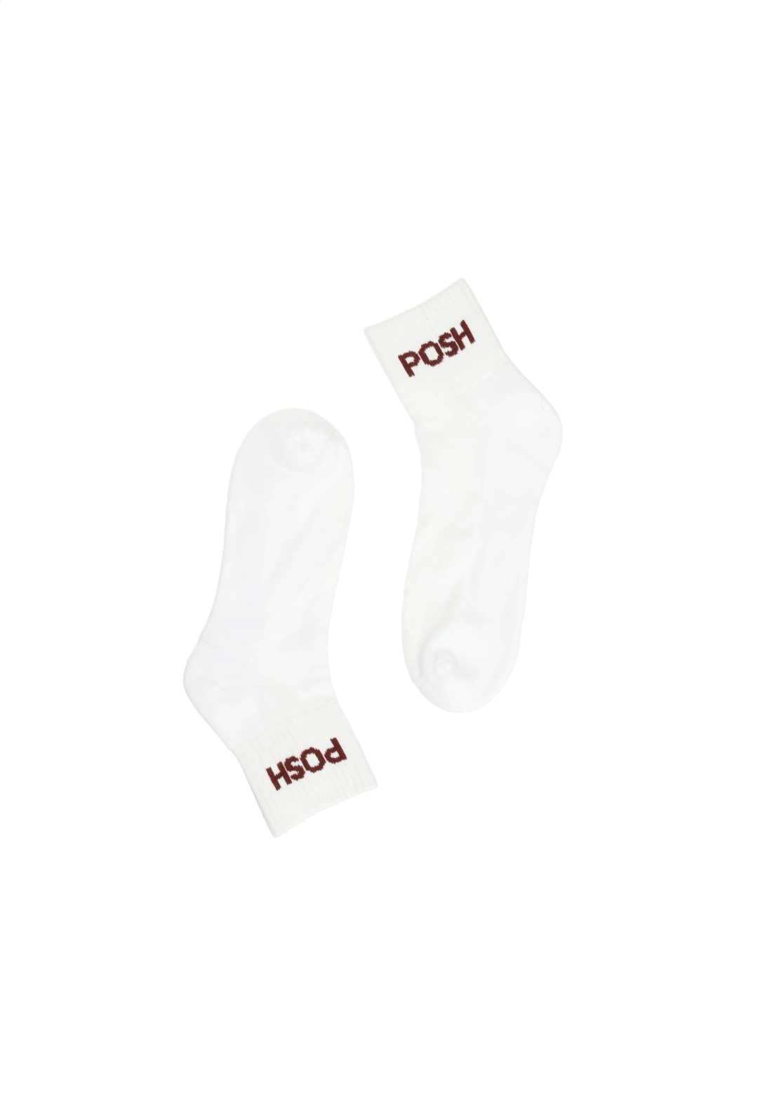 Weiße Baumwollsocken mit rotem POSH-Logo – POSH by Poelman Socken