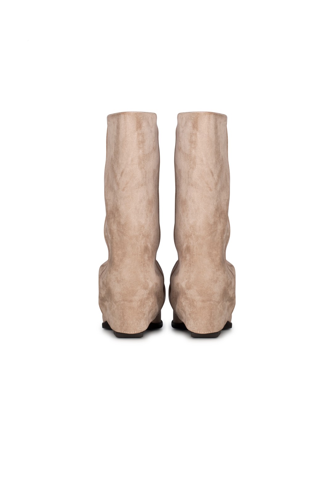 Rückansicht der LOIS Stiefel von POSH by Poelman – Schaft aus Imitat-Wildleder