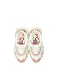 Top view of the GIGI girls’ sneakers with white laces and branded insole