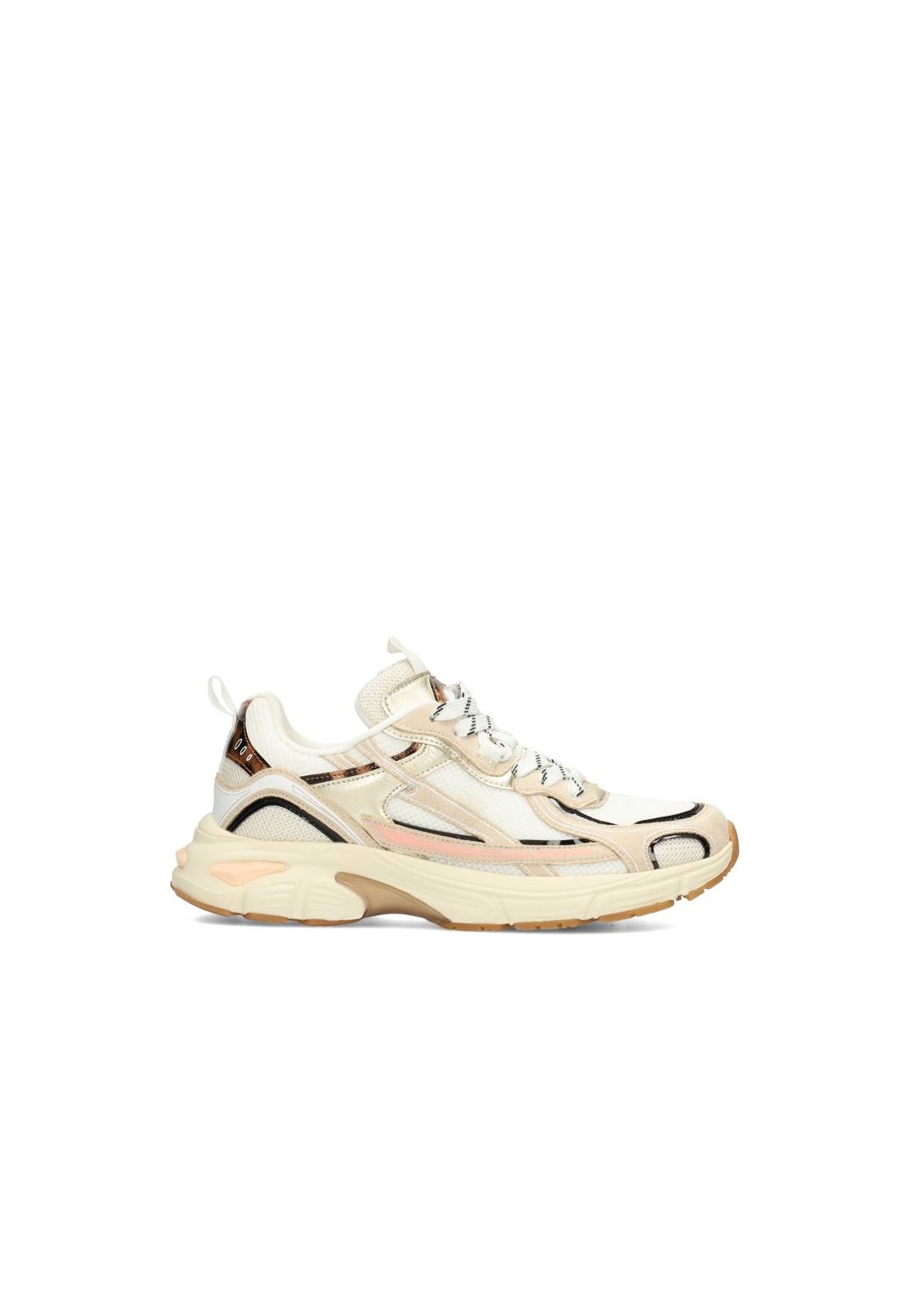 POSH by Poelman HARPER sneakers – zijaanzicht beige‑metallic