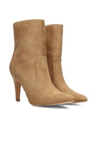 Beige enkellaarsjes van POSH by Poelman in zijaanzicht