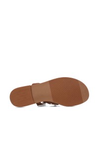 Outsole view of the LINDE sandal with brown sole